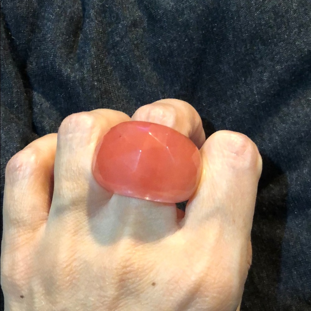 Glass ring. Orange-peach color.